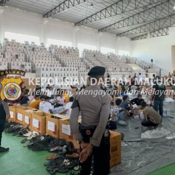 Satgas Preventif OMB Polresta Ambon Patroli dan Pengecekan di Gudang Logistik Pemilu