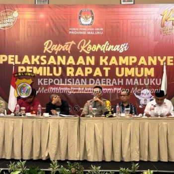 Rakor Pelaksanaan Kampanye Pemilu Rapat Umum, Karo Ops Sampaikan Kesiapan Polda Maluku