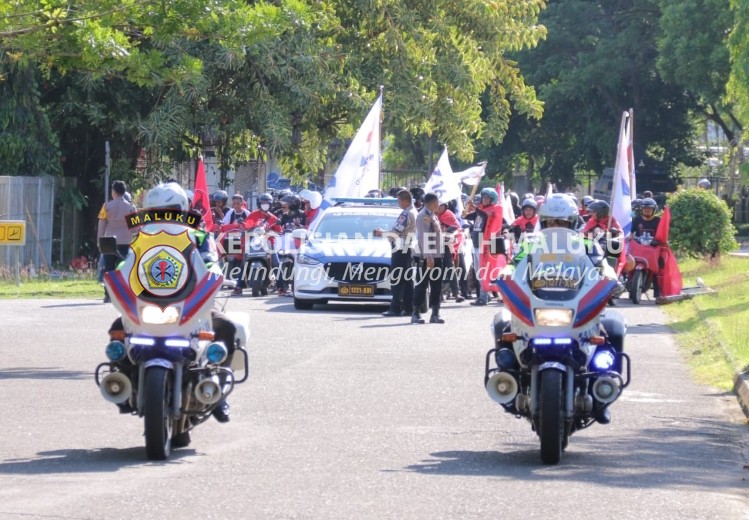 Ratusan Personel Polda Maluku Dikerahkan Amankan Kunjungan Capres RI Nomor Urut 03