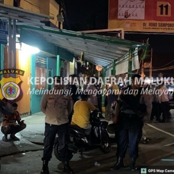 Cegah Gangguan Kamtibmas, Sat Samapta Polresta Ambon dan Polsek Sirimau Gelar Patroli Malam