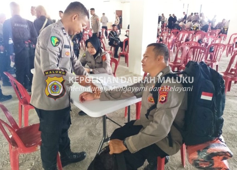 Ratusan Personel Pengamanan TPS di Maluku Jalani Pemeriksaan Kesehatan