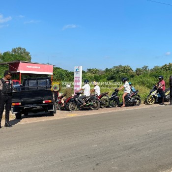 Polres MBD Intensifkan Pengamanan dan Pengawasan Aktifitas Antrian Warga di SPBU Kampung Babar