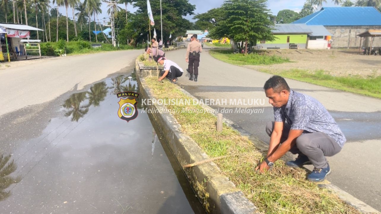 Dalam Rangka Hari Bhayangkara Ke 78 Polres Buru Selatan Melaksanakan Penanaman Pohon