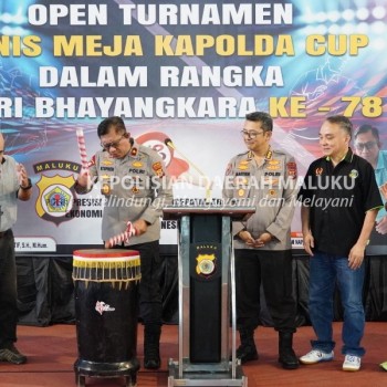 Polda Maluku Gelar Turnamen Tenis Meja Kapolda Cup