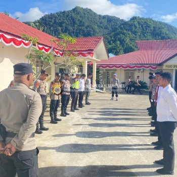 Serah Terima Piket Yang Dilaksanakan Oleh Personel Polres Buru Selatan