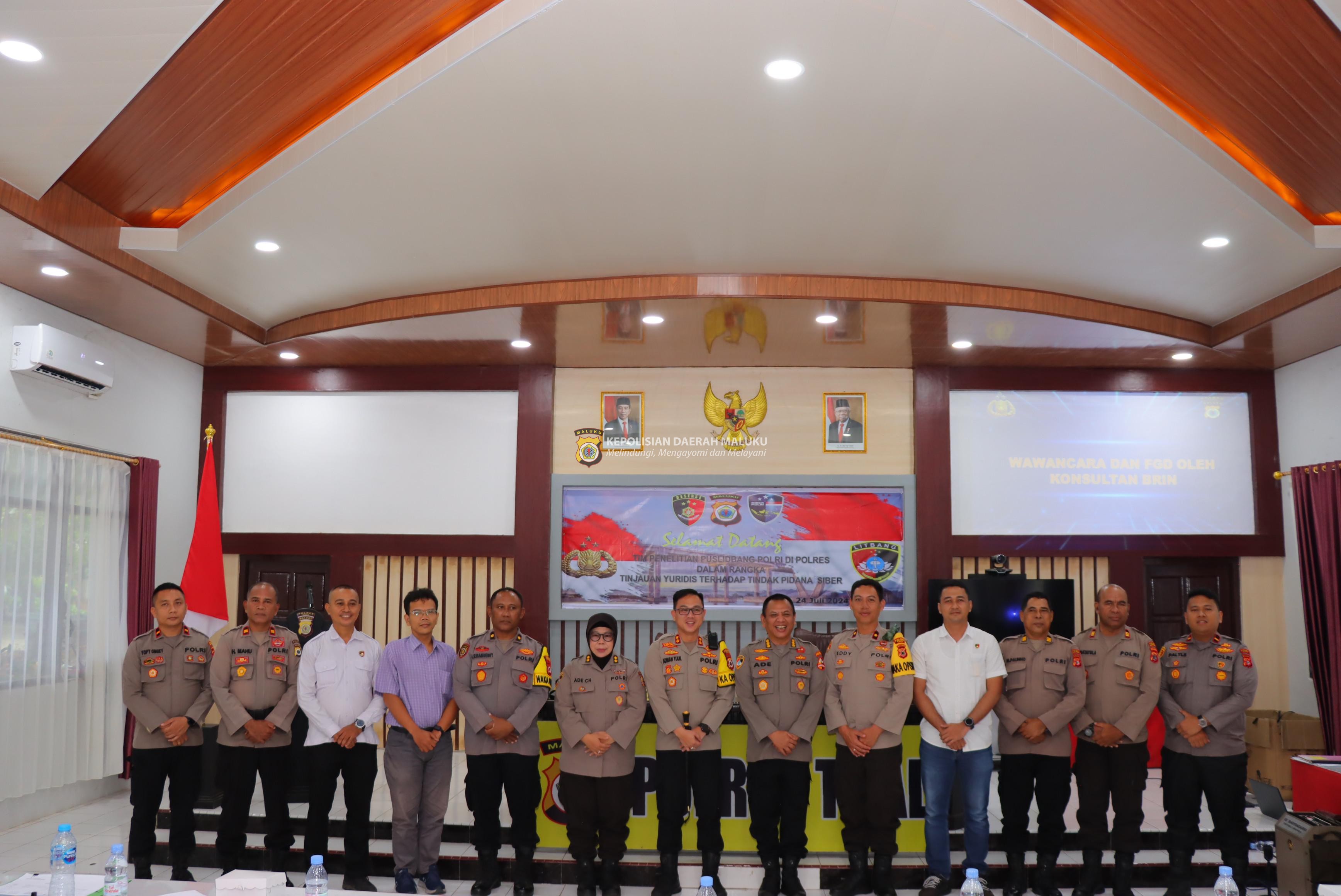 Puslitbang Polri Gelar Penelitian di Polres Tual dan Polres Maluku Tenggara.