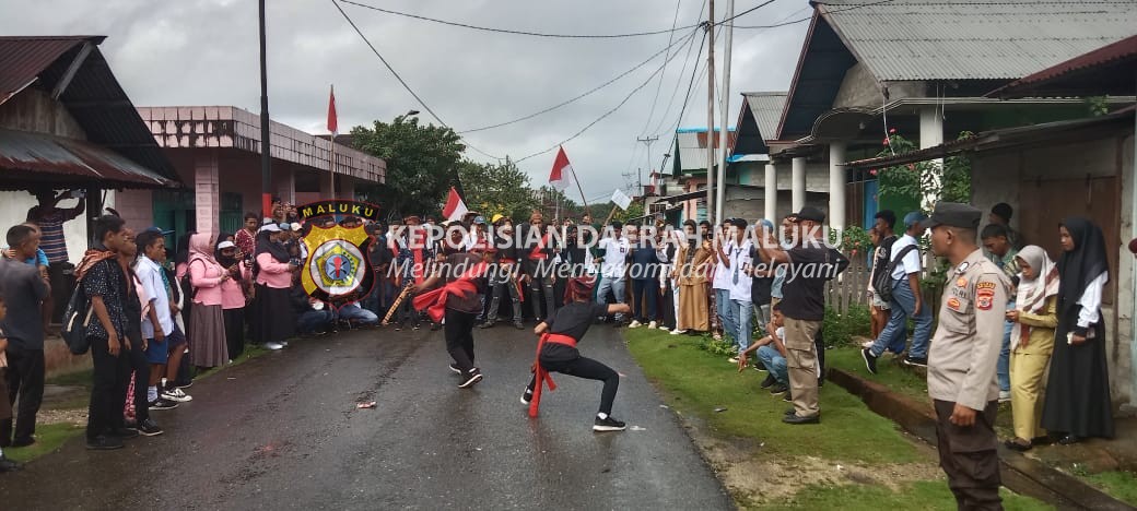 Pengamanan Karnaval Desa Waimasing Dalam Rangka HUT Kemerdekaan Negara Kesatuan Republik Indonesia ke 79