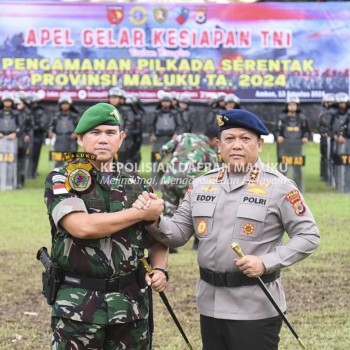 Pangdam XV Pattimura dan Kapolda Maluku Pimpin Apel Gelar Pasukan TNI untuk Kesiapan Pengamanan Pilkada 2024