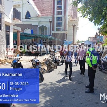 Lakukan pam dan gatur lalin saat Ibadah Minggu, Sat Lantas Polres Kepulauan Tanimbar turun di sejumlah Gereja