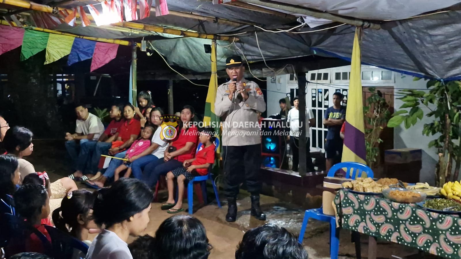 Kapolsek Nusaniwe hadir dalam Kegiatan Makan Patita Meriahkan Syukuran HUT ke-79 RI