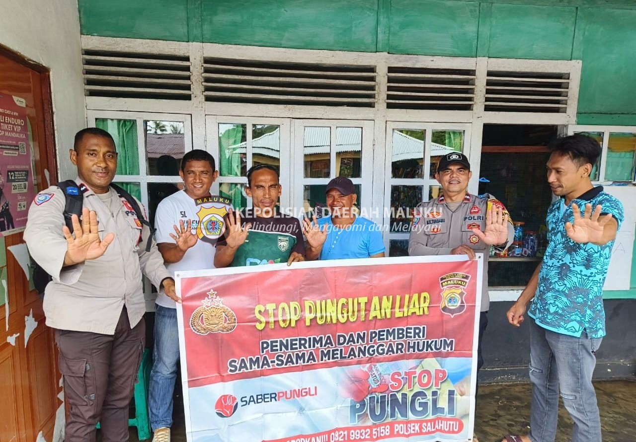 Polsek Salahutu Laksanakan Himbauan SABER PUNGLI di Negeri Tulehu