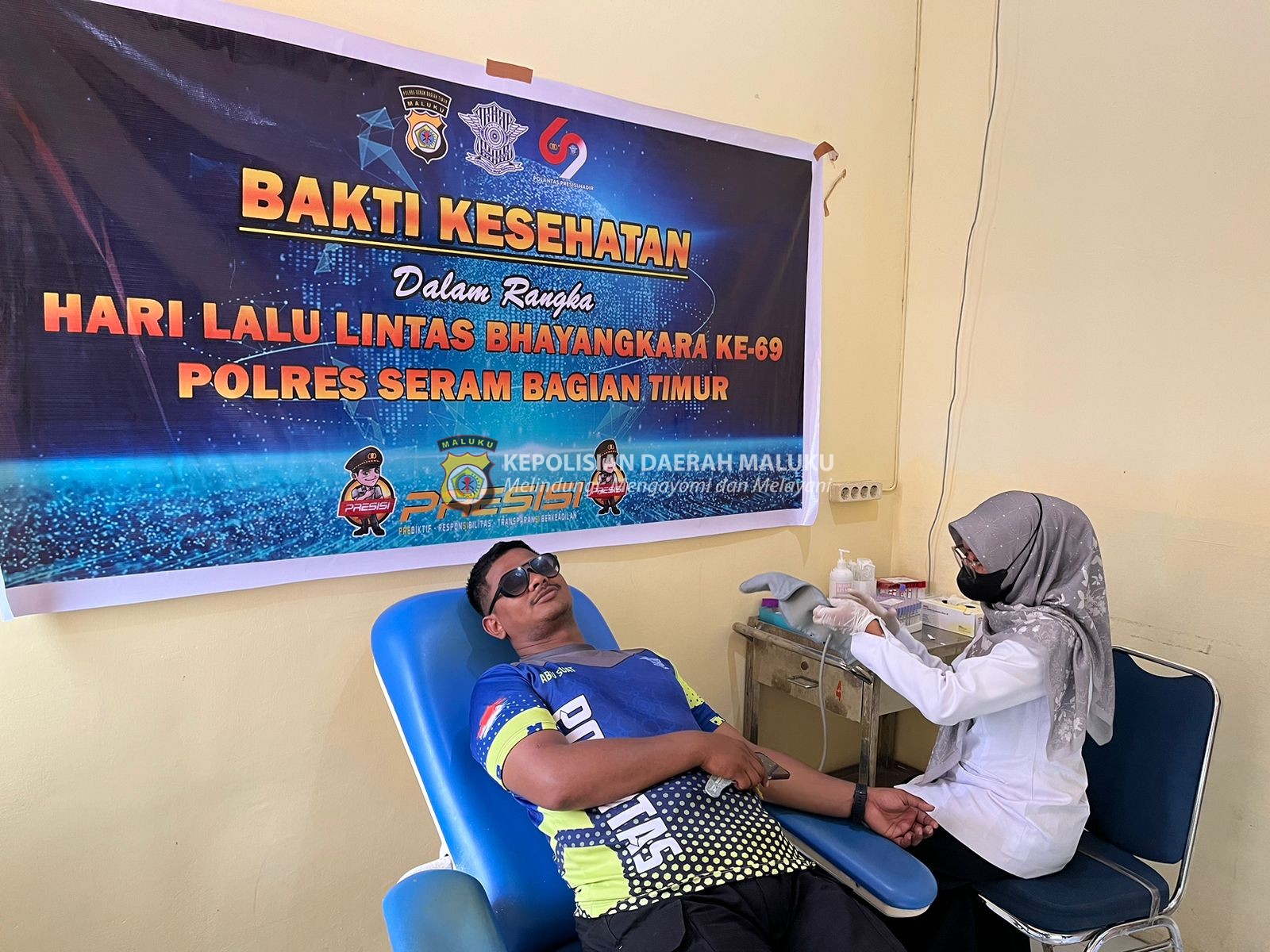 Sat Lantas Polres SBT Gelar Bakti Kesehatan Donor Darah