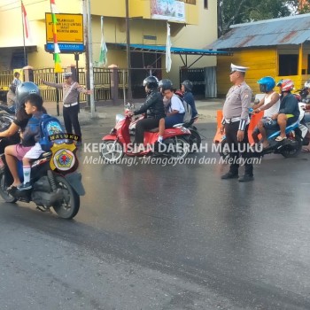 Satuan Lalulintas Polres Kepulauan Aru Laksanakan Pengaturan Aruslalin Ciptakan Kamseltibcar.