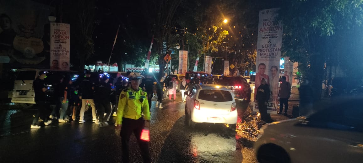 Polresta AMbon Lakukan pengamanan kegiatan Night Fun Run