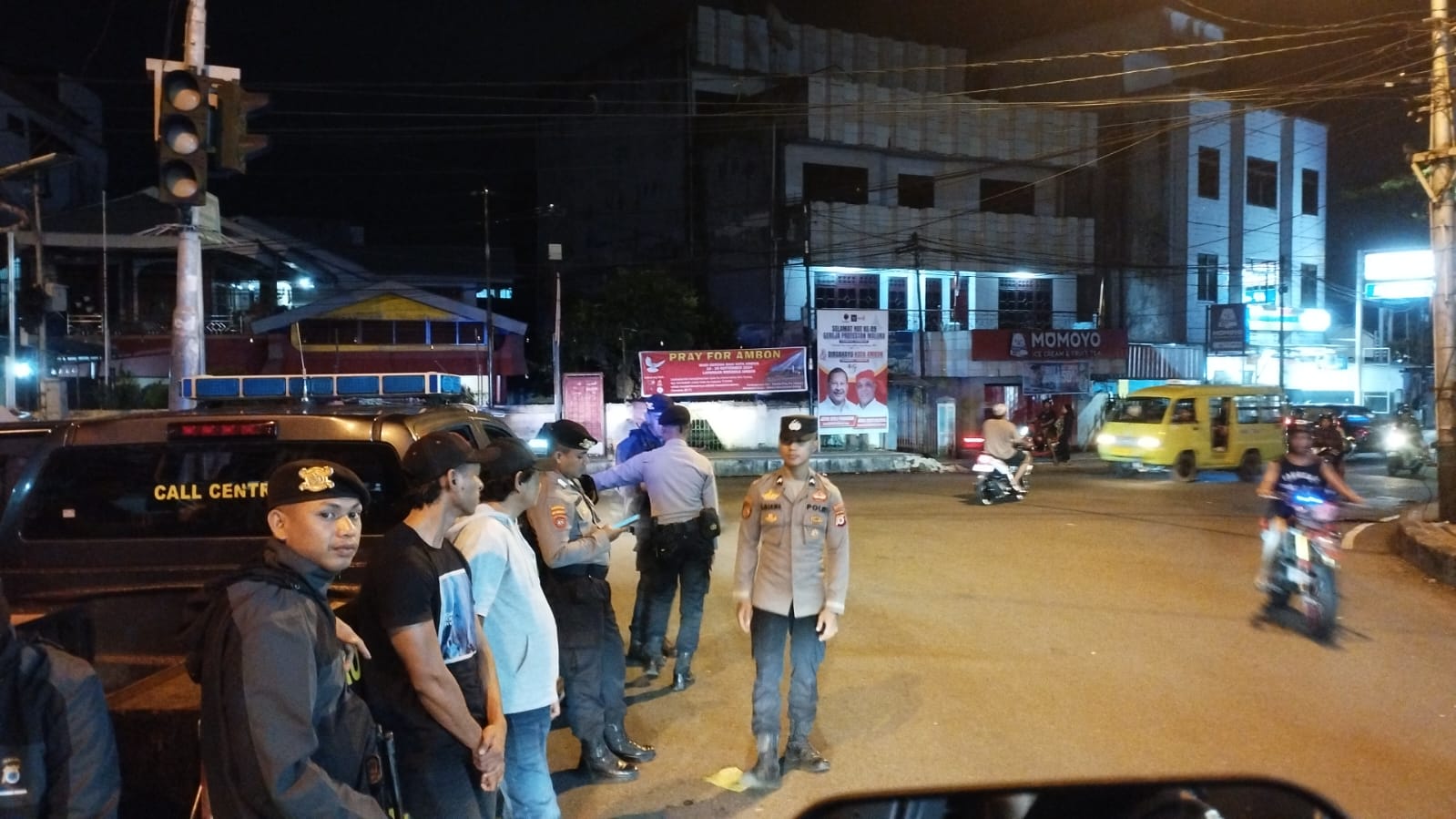 Polresta Ambon Laksanakan Patroli Malam di Titik yang dianggap Rawan Gangguan Kamtibmas