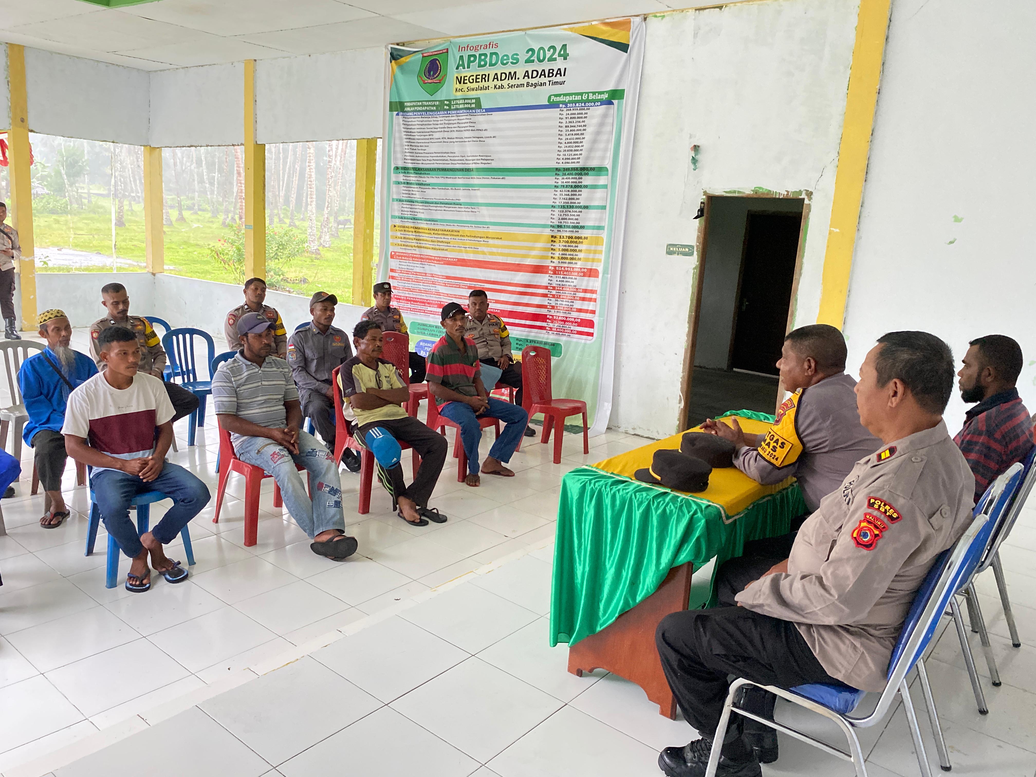 Safari Cooling System, Polres Seram Bagian Timur Sambangi Desa Adabai