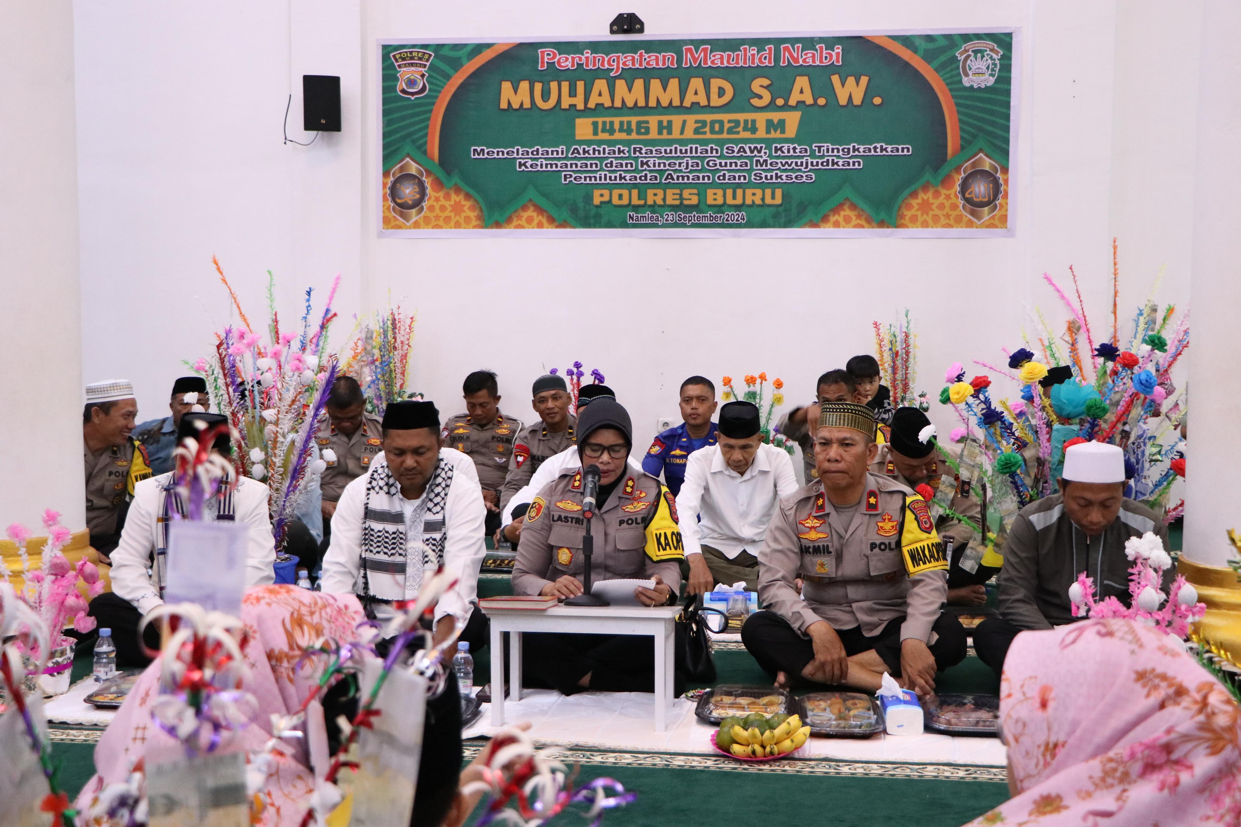 Polres Buru Gelar Peringatan Maulid Nabi Muhammad SAW 1446 H/2024 Polres Buru