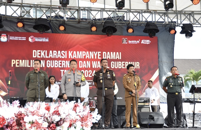 Hadiri Deklarasi Kampanye Damai, Kapolda: Mari Bergandengan Tangan Wujudkan Pilkada Maluku yang Baik