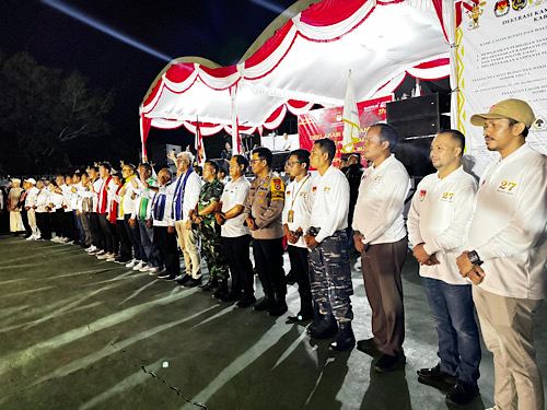 Bersama Forkopimda, Kapolres Kepulauan Tanimbar hadiri Deklarasi Kampanye Damai