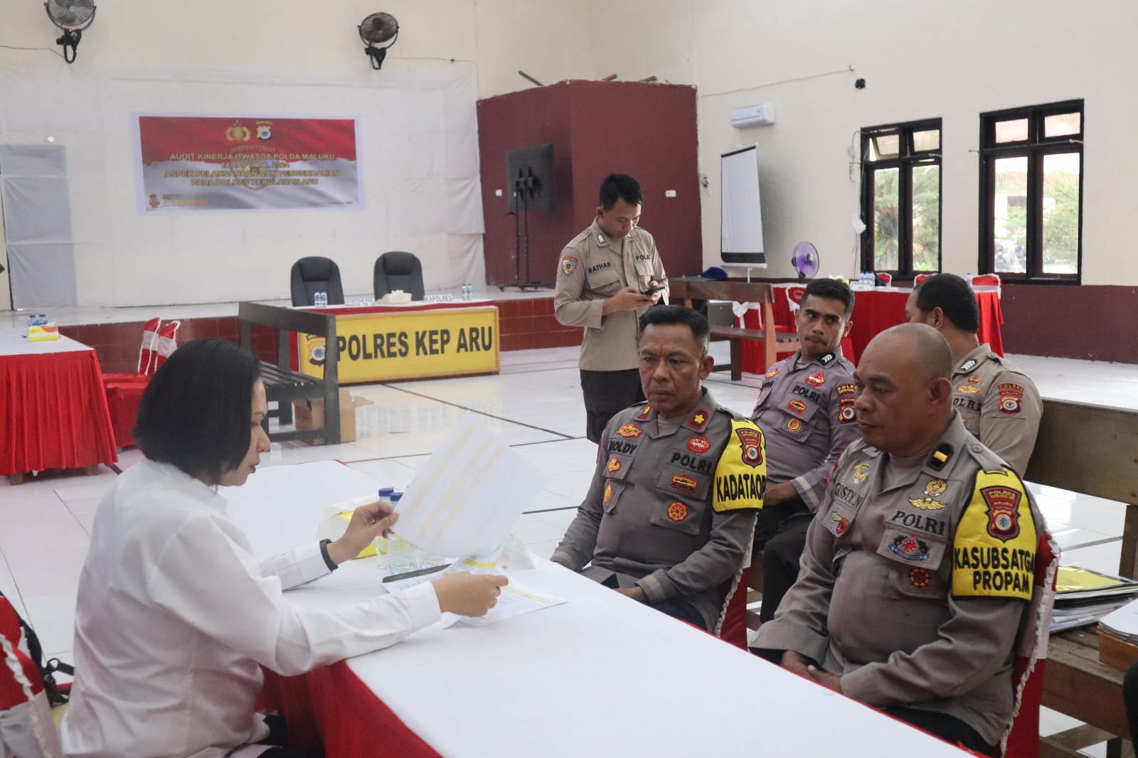 Tim Itwasda Polda Maluku Lakukan Audit Kinerja Tahap ll Tahun 2024 Di Polres Kepulauan Aru.