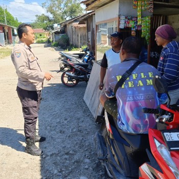 Giat Sambang Bhabinkamtibmas Di Desa Binaan Upaya Jaga Kondusifitas Dalam Masa Tahapan Pilkada Damai 2024