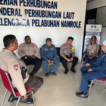 Kasat Binmas melaksanakan sambang ke Kantor Perhubungan laut Kabupaten Buru Selatan