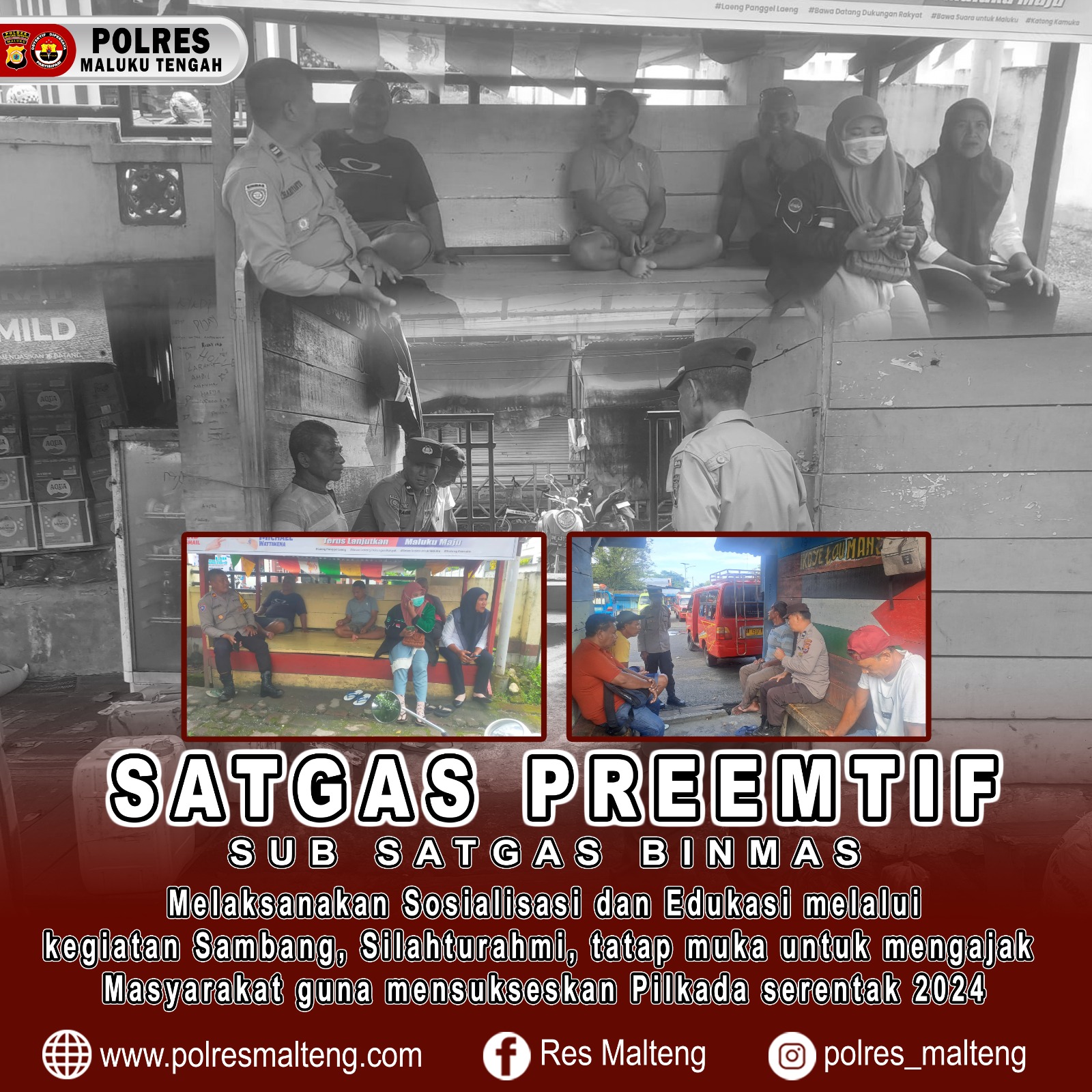 Kembali Satgas Preemtif Subsatgas Binmas Ops Mantap Praja Polres Malteng Laksanakan Sambang