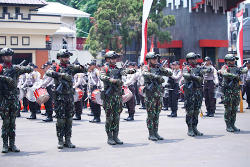 Gladi resik Apel Gelar Pasukan Pengamanan Pelantikan Presiden dilakukan Polri