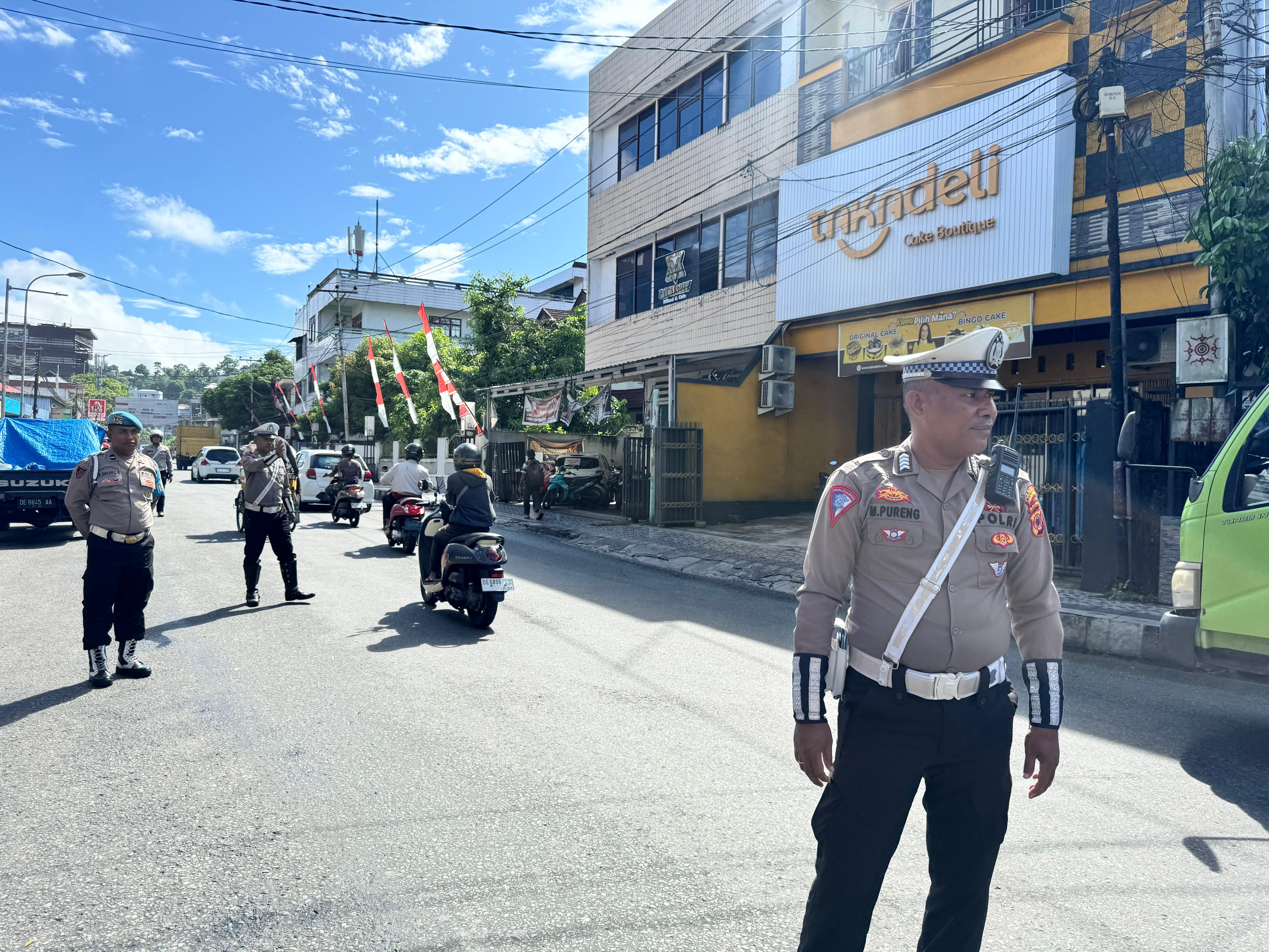 Satlantas Polresta Ambon Intensifkan Pengaturan Lalu Lintas di Sejumlah Jalan Kota Ambon