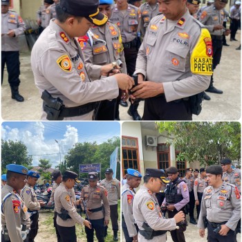 Usai Apel Pagi, Kapolres Maluku Tenggara AKBP Frans Duma, S.P. Pimpin Giat Gaktibplin Terhadap Anggota Polres.