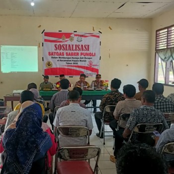 Laksanakan Sosialisasi Saber Pungli Sat Binmas Polres Buru Selatan menyisipkan Pesan Pemilu Damai