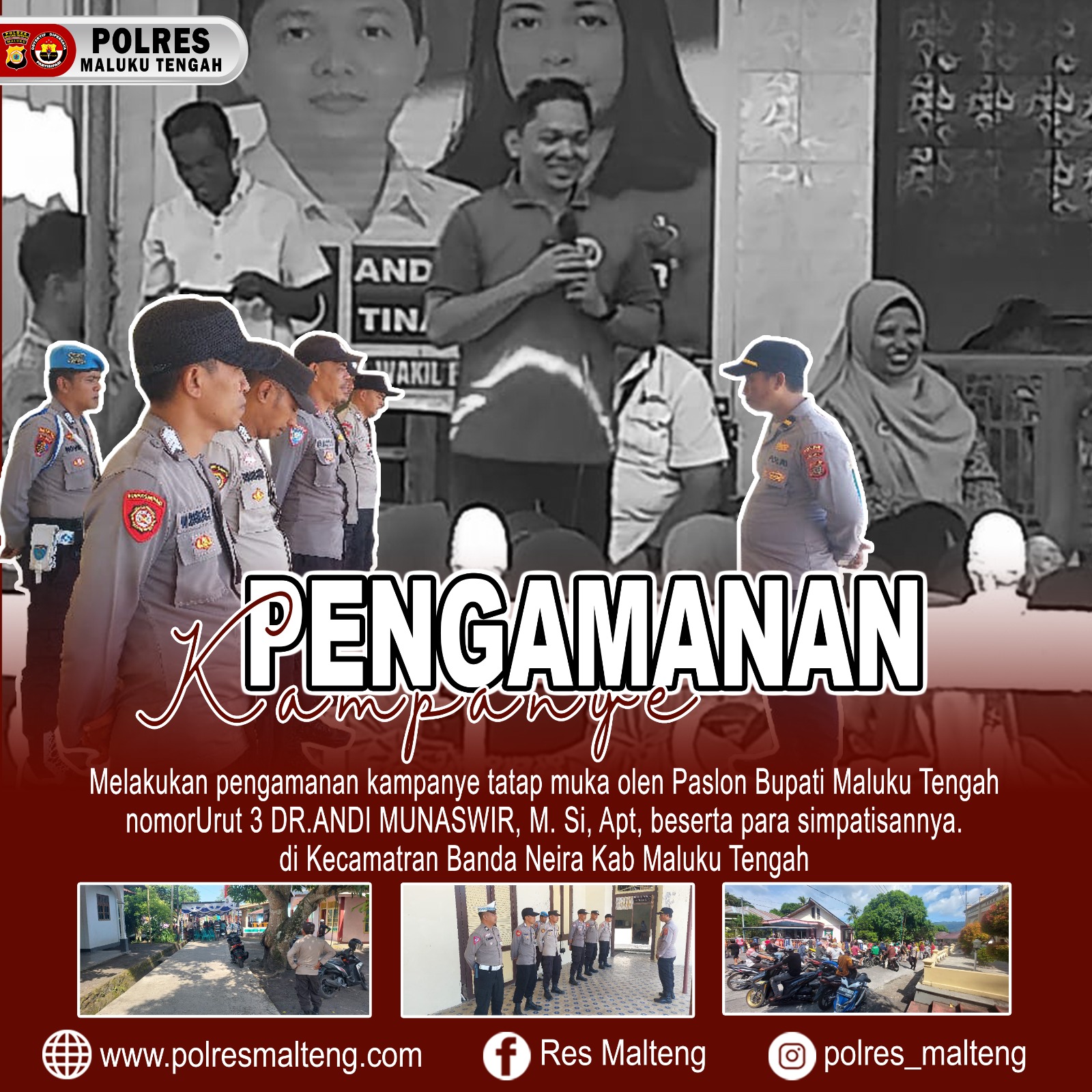Kembali Personil Polsek Banda Neira melakukan Pengamanan Kampanye Pilkada