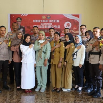 Polres Buru Selatan Laksanakan Donor Darah Peringati Hari Jadi Humas Polri Ke-73