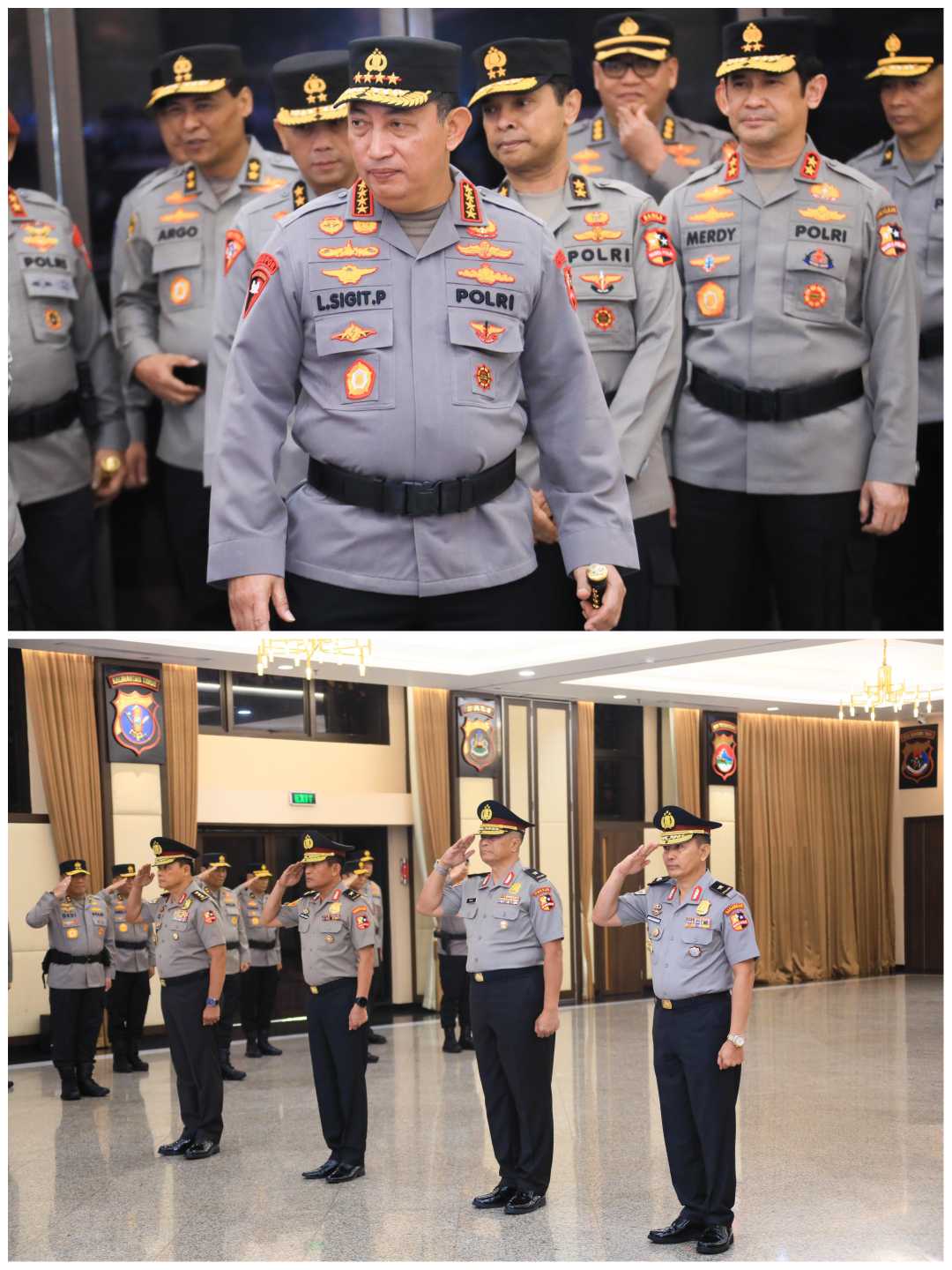 Kapolri Pimpin Kenaikan Pangkat 4 Pati-Pamen Polri, Jakarta
