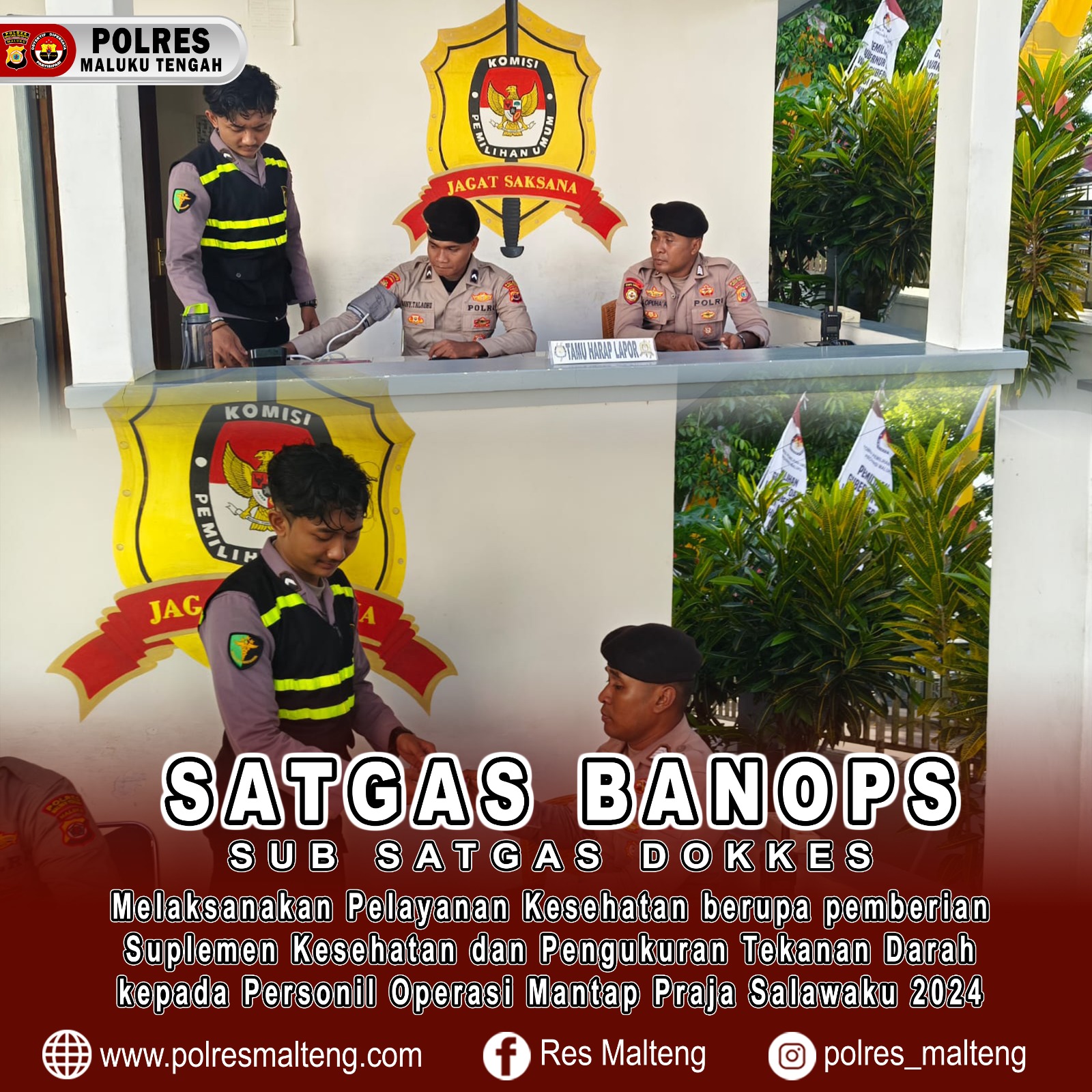 Kembali Satgas Banops Subsatgas Dokkes Polres Malteng Laksanakan Pemeriksaan Kesehatan