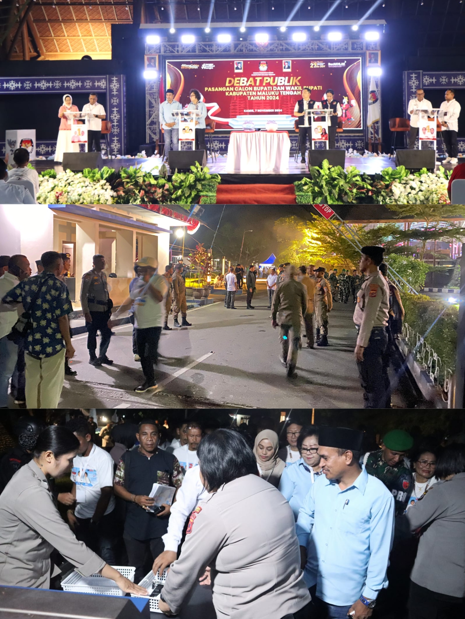 Kembali Personil Polres Malteng Lakukan Pengamanan Debat Paslon Bupati dan Wakil Bupati Maluku Tengah