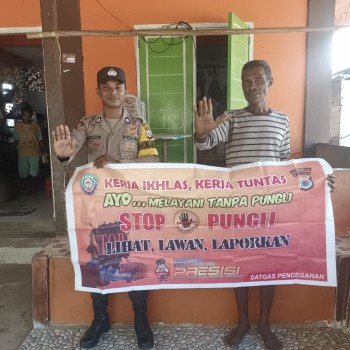 Stop Pungli Bhabinkamtibmas Sosialisasi Pada Warga Binaanya.