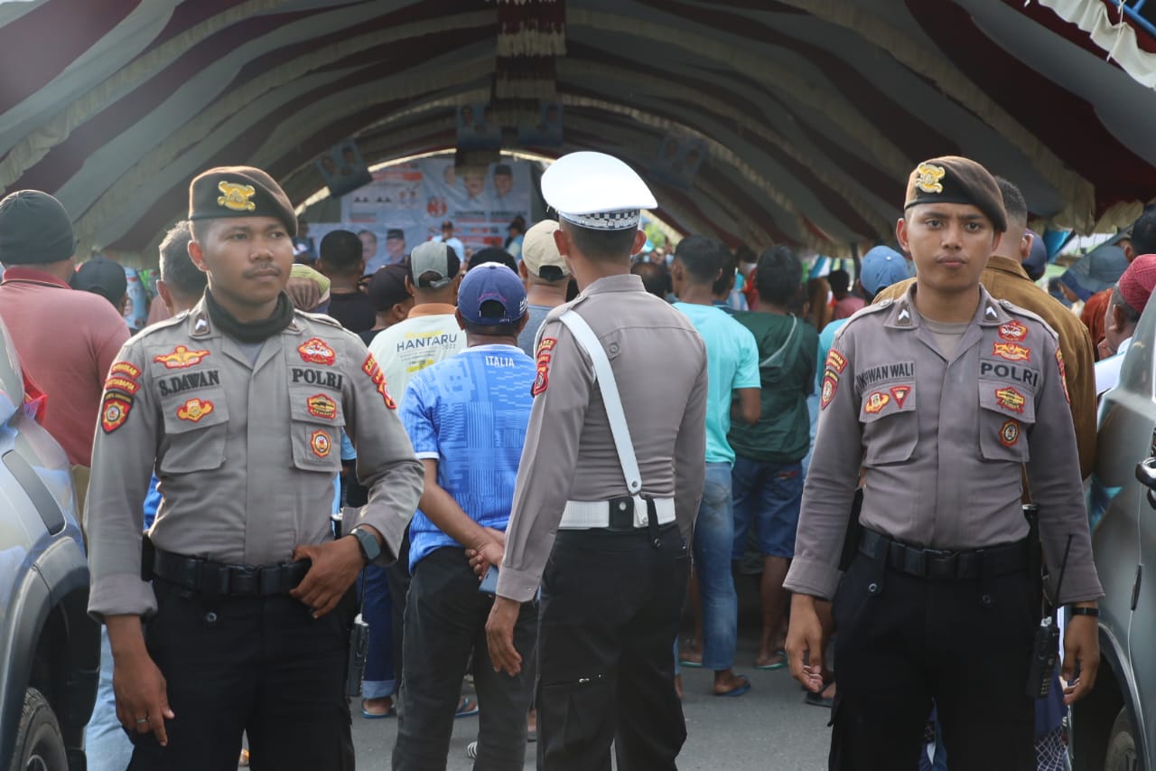 Polres Buru Selatan Amankan Kampanye Calon Gubernur dan Wakil Gubernur di Kota Namrole