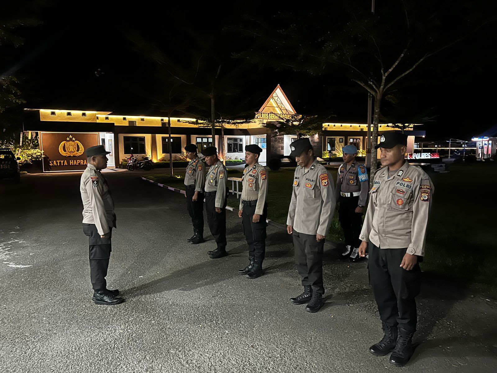 Pastikan Kesiapsiagaan Bertugas,Anggota Jaga Laksanakan Apel Malam