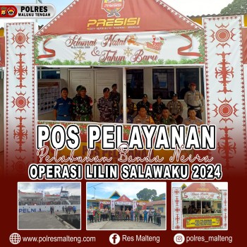 Personel Polsek Banda Neira Pos Yan Ops Lilin Salawaku 2024 Lakukan Pengamanan di Pelabuhan