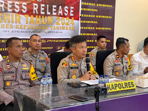 Lakukan jumpa Pers, Polres Kepulauan Tanimbar gelar Press Release akhir Tahun 2024