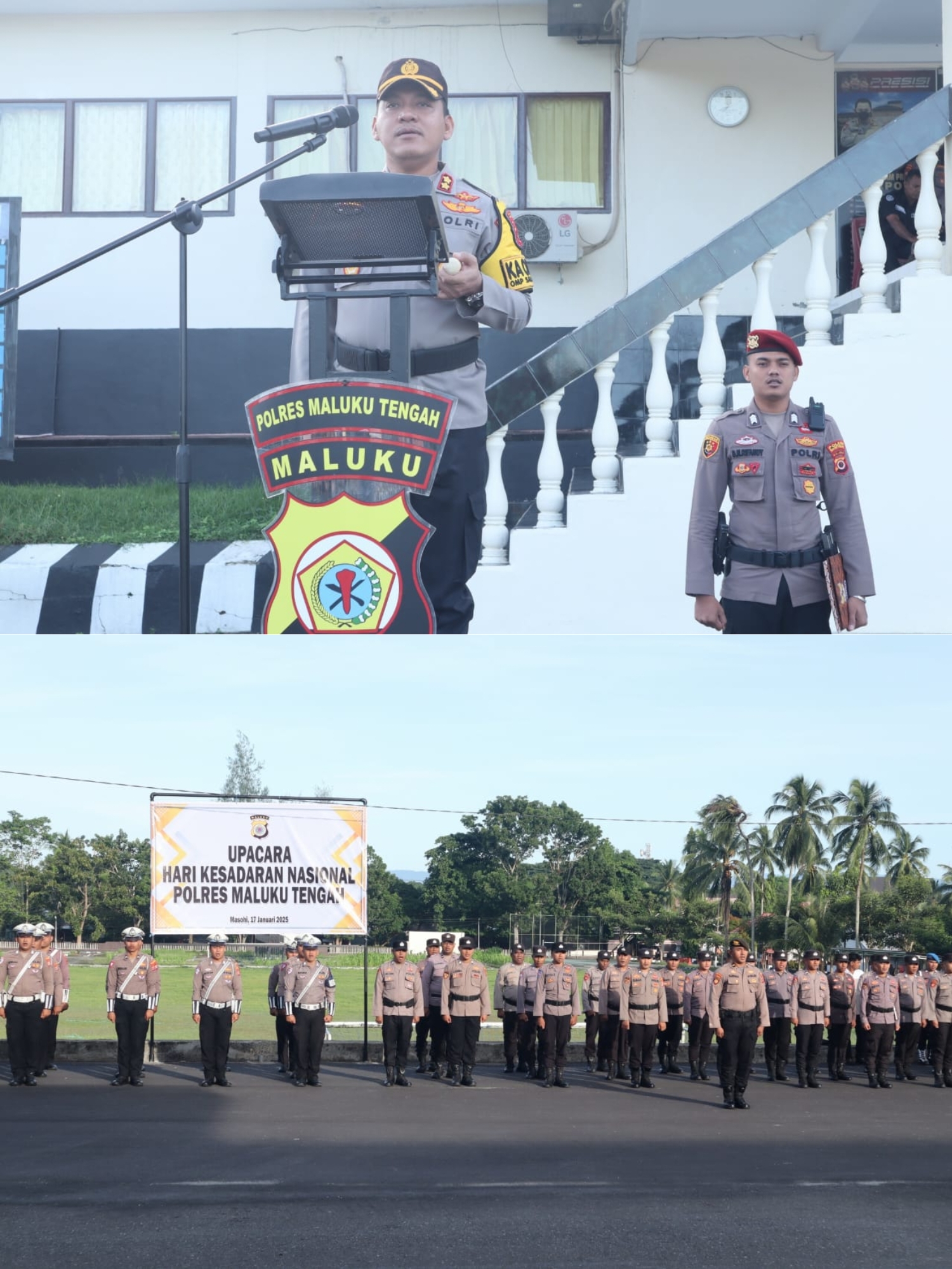 Kembali Pimpin Upacara Hari Kesadaran Nasional, Ini Amanat Dari Kapolres Maluku Tengah