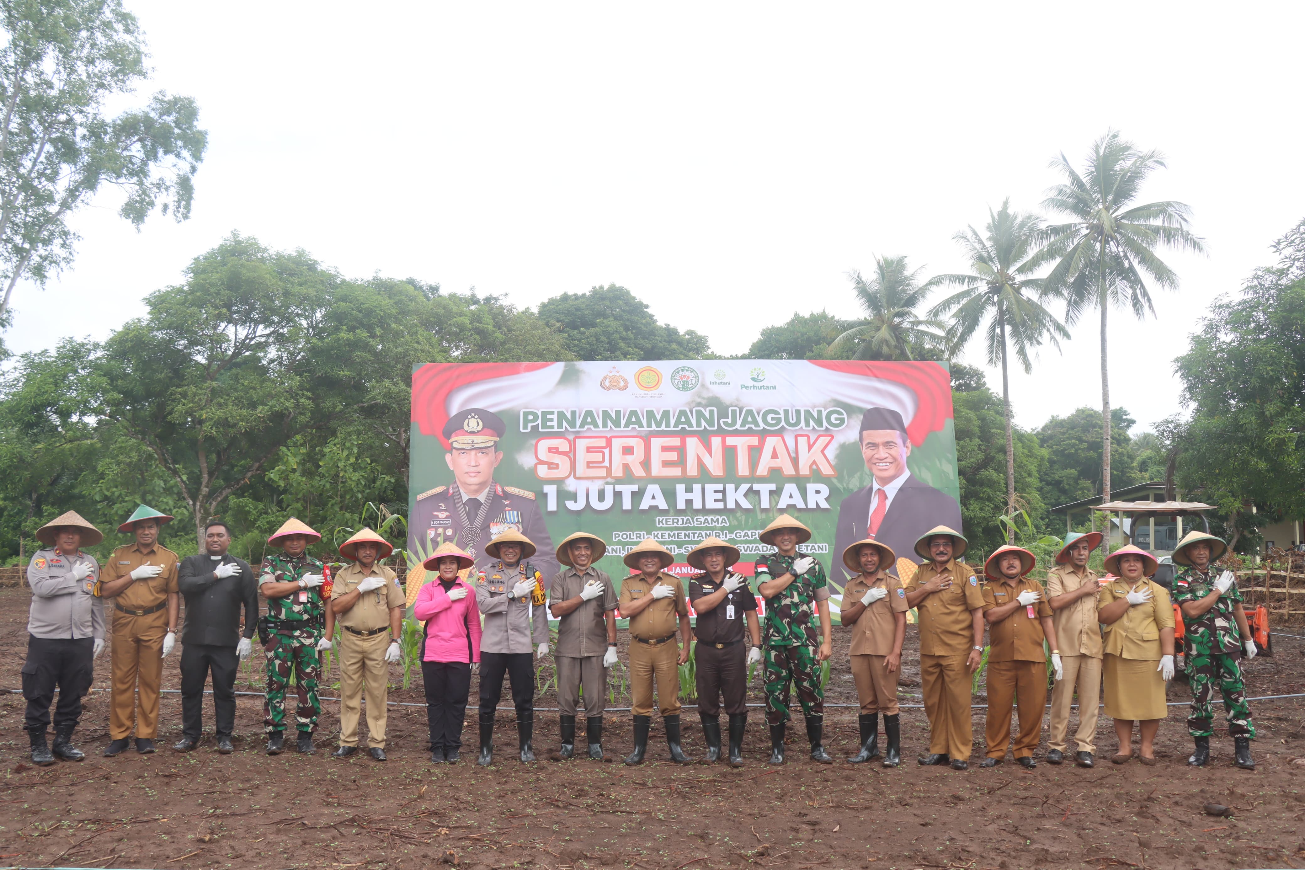 Polres Maluku Barat Daya Gelar Penanaman Jagung Serentak, Dukung Program Ketahanan Pangan