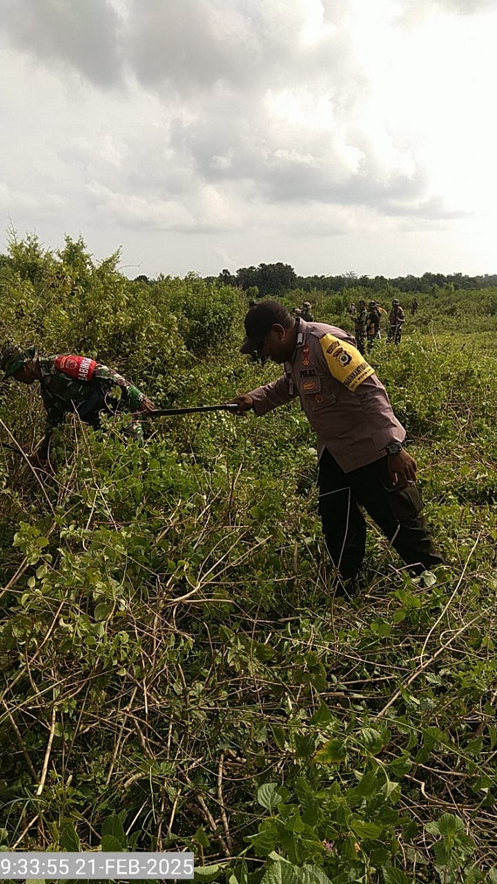 TNI-Polri Berkolaborasi Dengan Warga Desa Werwaru, Buka Lahan Perkebunan Wujudkan Ketahanan Pangan