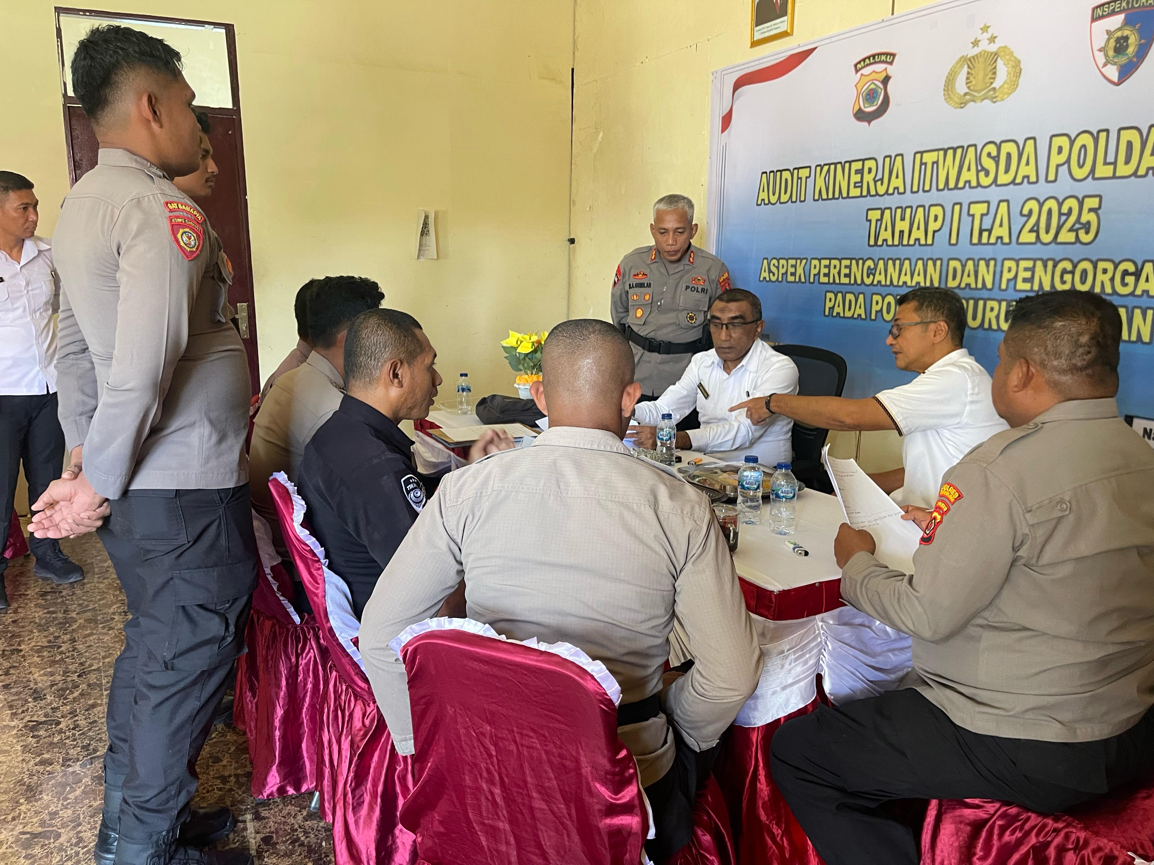 Audit Kinerja Tahap I T.A 2025 Aspek Perencanaan dan pengorganisasian pada Polres Buru Selatan dan Polsek jajaran oleh Itwasda Polda Maluku