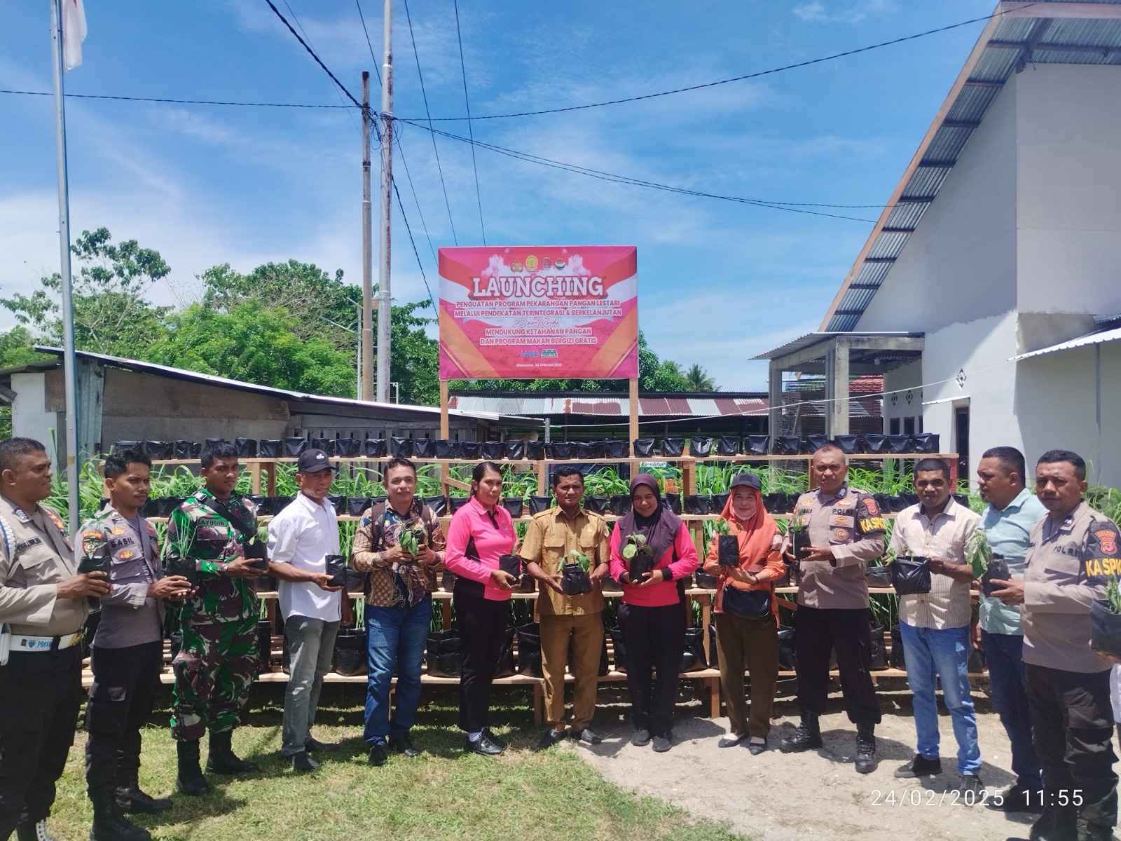 Polsek Waesama Polres Buru Selatan Dukung Ketahanan Pangan dan Makan Bergizi Gratis.