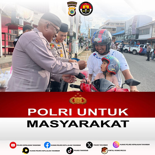 Berbagi Kasih di Bulan Suci Ramadhan, Kapolres Kepulauan Tanimbar bersama PJU bagikan Takjil