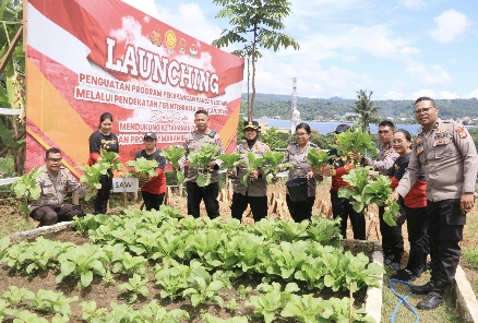 Polda Maluku Panen Sayur Perdana di Pekarangan Pangan Lestari Upua