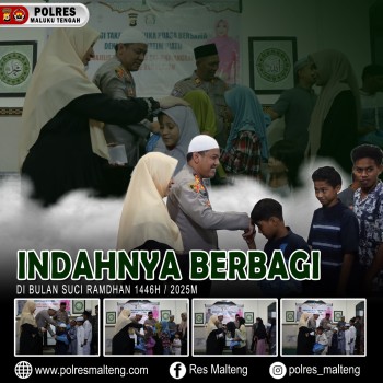 Buka Puasa Bersama Anak Yatim, Kapolres Maluku Tengah Berikan Santunan