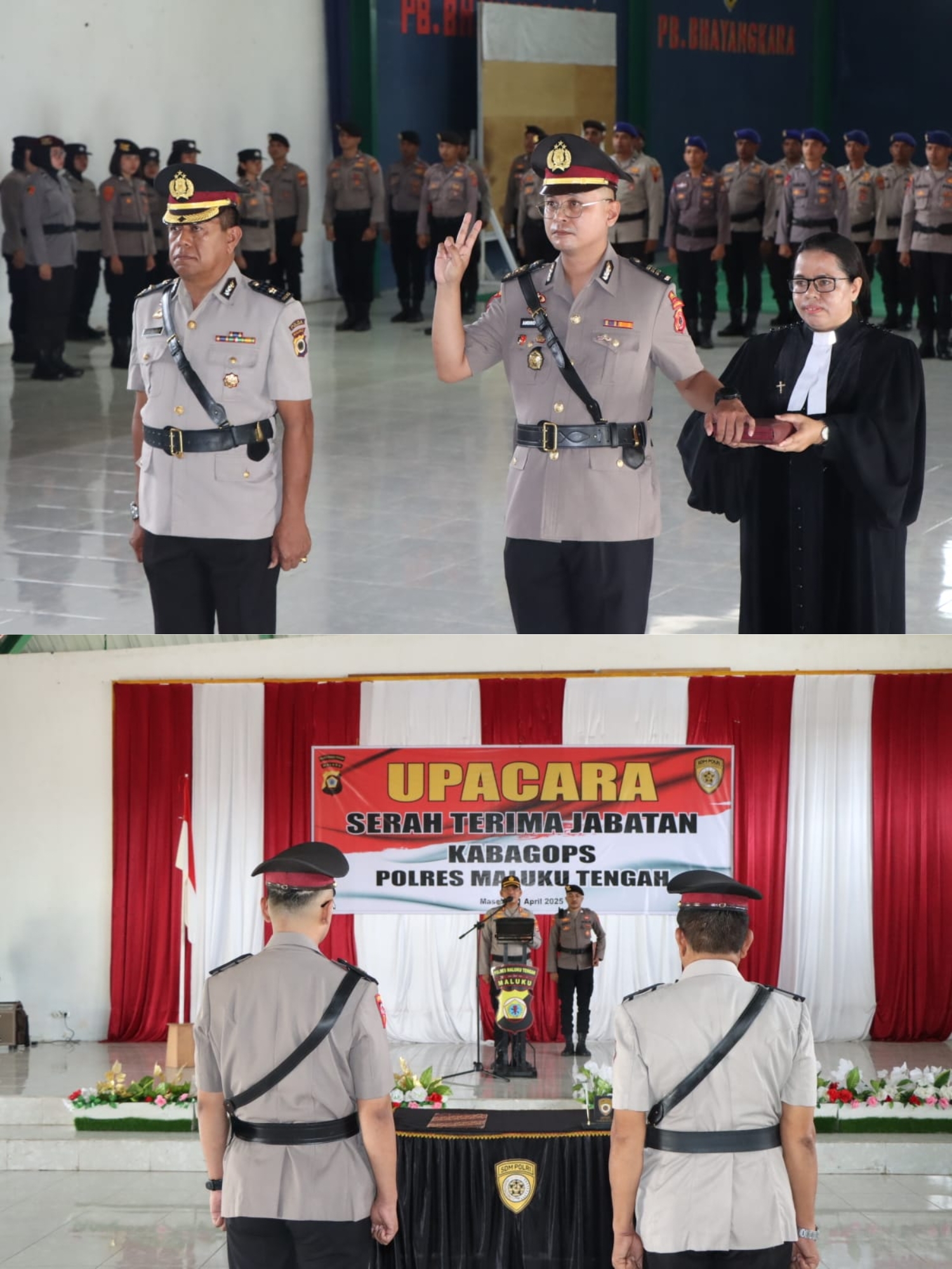 Kapolres Maluku Tengah Pimpin Langsung Sertijab Kabag Ops Polres Maluku Tengah